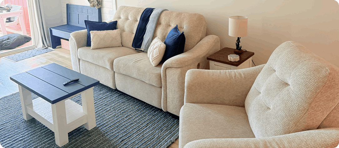Cleaning Vacation Rental Living Room Furniture